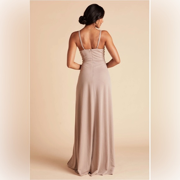 Birdy Grey Ash Crepe Bridesmaid Dress in Taupe Size Large - Picture 2 of 12